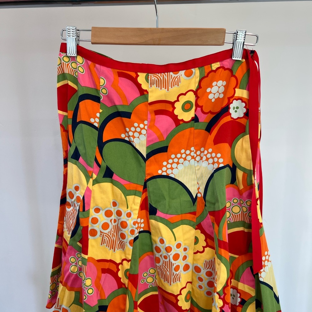 Vibrant A-Line Skirt with Floral Patterns